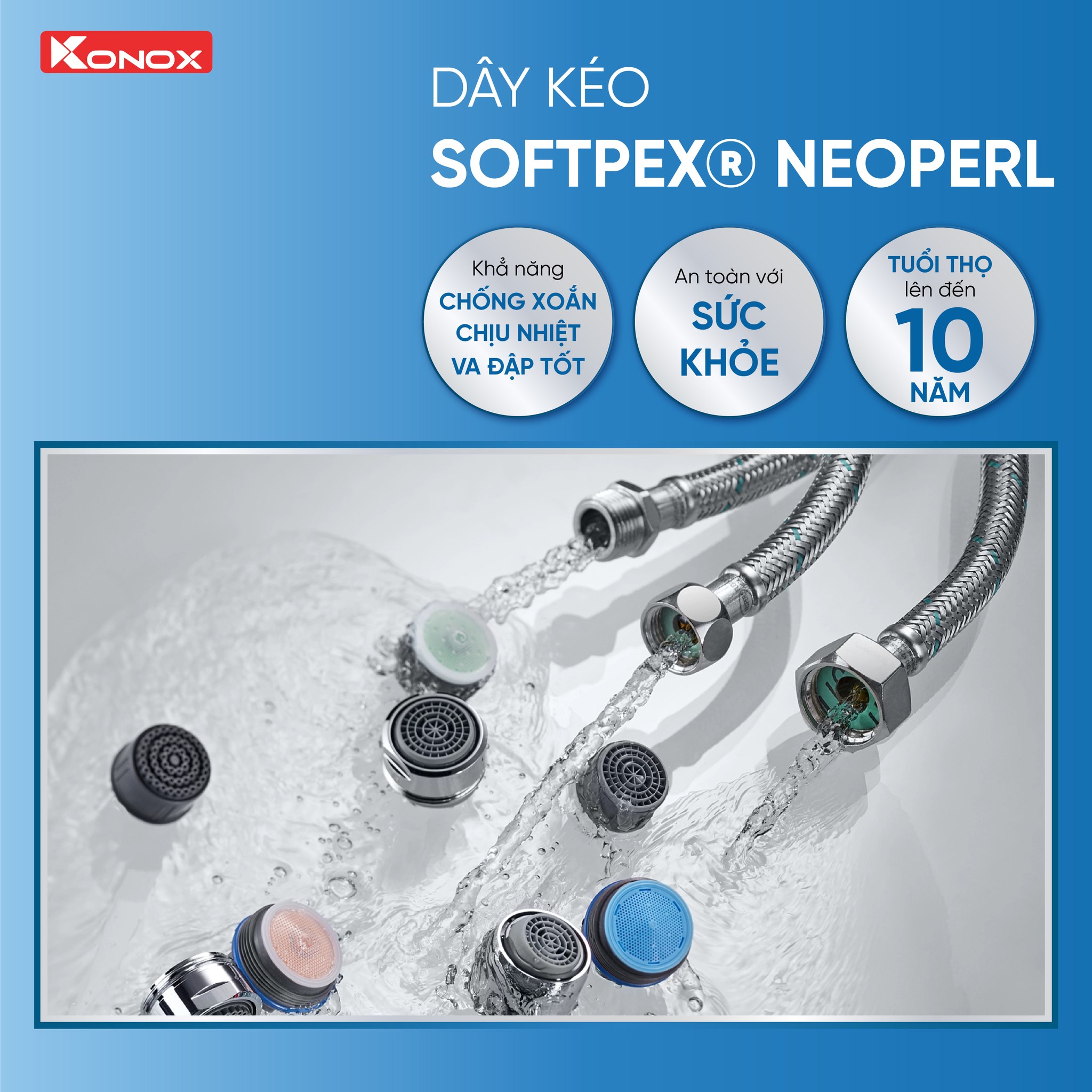 Vòi rửa bát dây rút nóng lạnh Konox Reno - Bảo hành 5 năm | Shopee Việt Nam
