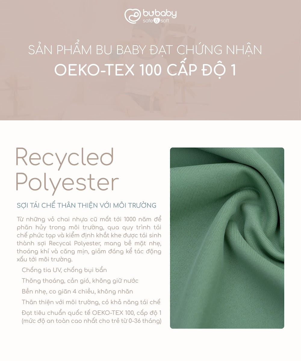 Mô tả Bộ bơi Áo dài tay, quần đùi khóa sau BU Baby BSM171300 - 1