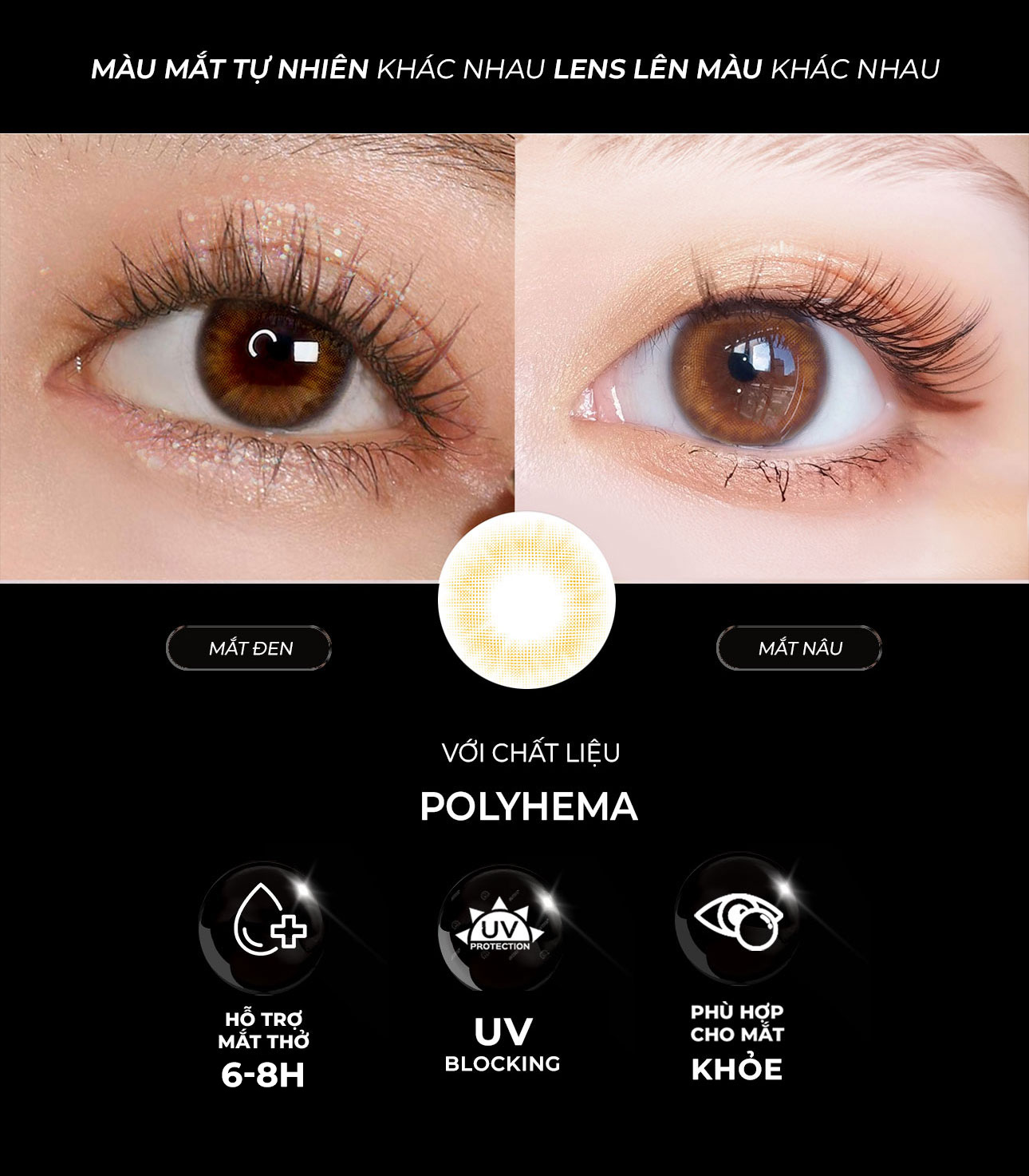 Mô tả Lens mắt nâu mật ong độ cận 0-8 Nami nhãn hiệu Angel Eyes, kính áp tròng màu nâu tây tự nhiên đường kính 12.8mm - 3