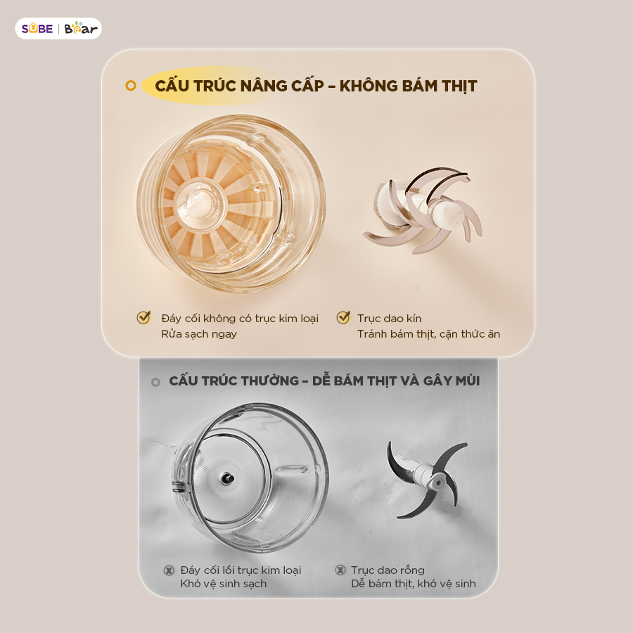 Mô tả Máy Xay Ăn Dặm Bear 0.3L Máy Xay Thực Phẩn Cho Bé Ăn Dặm Cối Thủy Tinh Máy Xay Cháo Mini Máy Xay Thịt Ăn Dặm CH-4H02S - 3