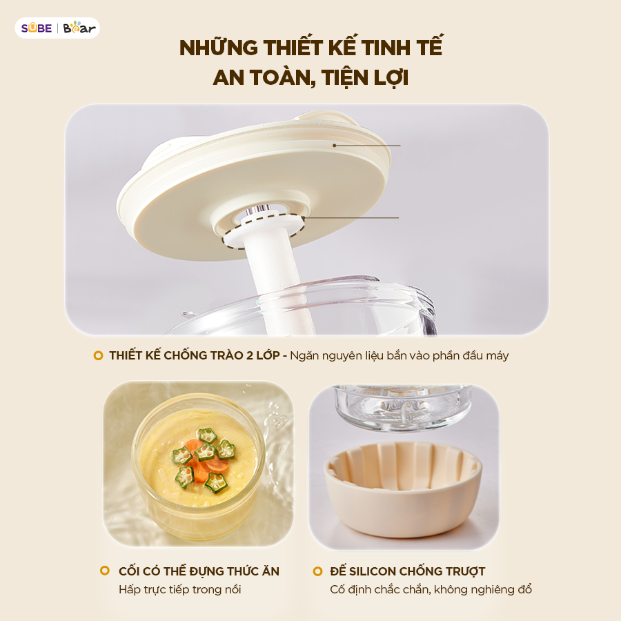 Mô tả Máy Xay Ăn Dặm Bear 0.3L Máy Xay Thực Phẩn Cho Bé Ăn Dặm Cối Thủy Tinh Máy Xay Cháo Mini Máy Xay Thịt Ăn Dặm CH-4H02S - 4