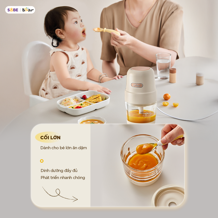 Mô tả Máy Xay Ăn Dặm Bear 0.3L Máy Xay Thực Phẩn Cho Bé Ăn Dặm Cối Thủy Tinh Máy Xay Cháo Mini Máy Xay Thịt Ăn Dặm CH-4H02S - 5
