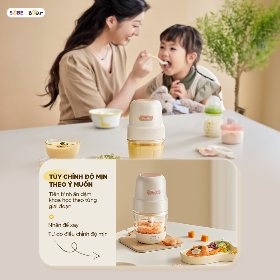 Mô tả Máy Xay Ăn Dặm Bear 0.3L Máy Xay Thực Phẩn Cho Bé Ăn Dặm Cối Thủy Tinh Máy Xay Cháo Mini Máy Xay Thịt Ăn Dặm CH-4H02S - 6