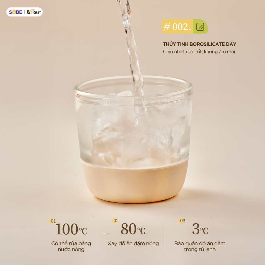 Mô tả Máy Xay Ăn Dặm Bear 0.3L Máy Xay Thực Phẩn Cho Bé Ăn Dặm Cối Thủy Tinh Máy Xay Cháo Mini Máy Xay Thịt Ăn Dặm CH-4H02S - 7