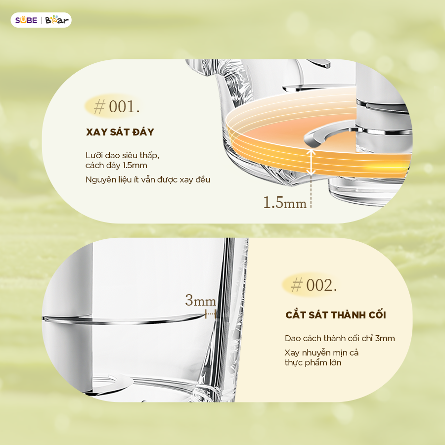 Mô tả Máy Xay Ăn Dặm Bear 0.3L Máy Xay Thực Phẩn Cho Bé Ăn Dặm Cối Thủy Tinh Máy Xay Cháo Mini Máy Xay Thịt Ăn Dặm CH-4H02S - 10