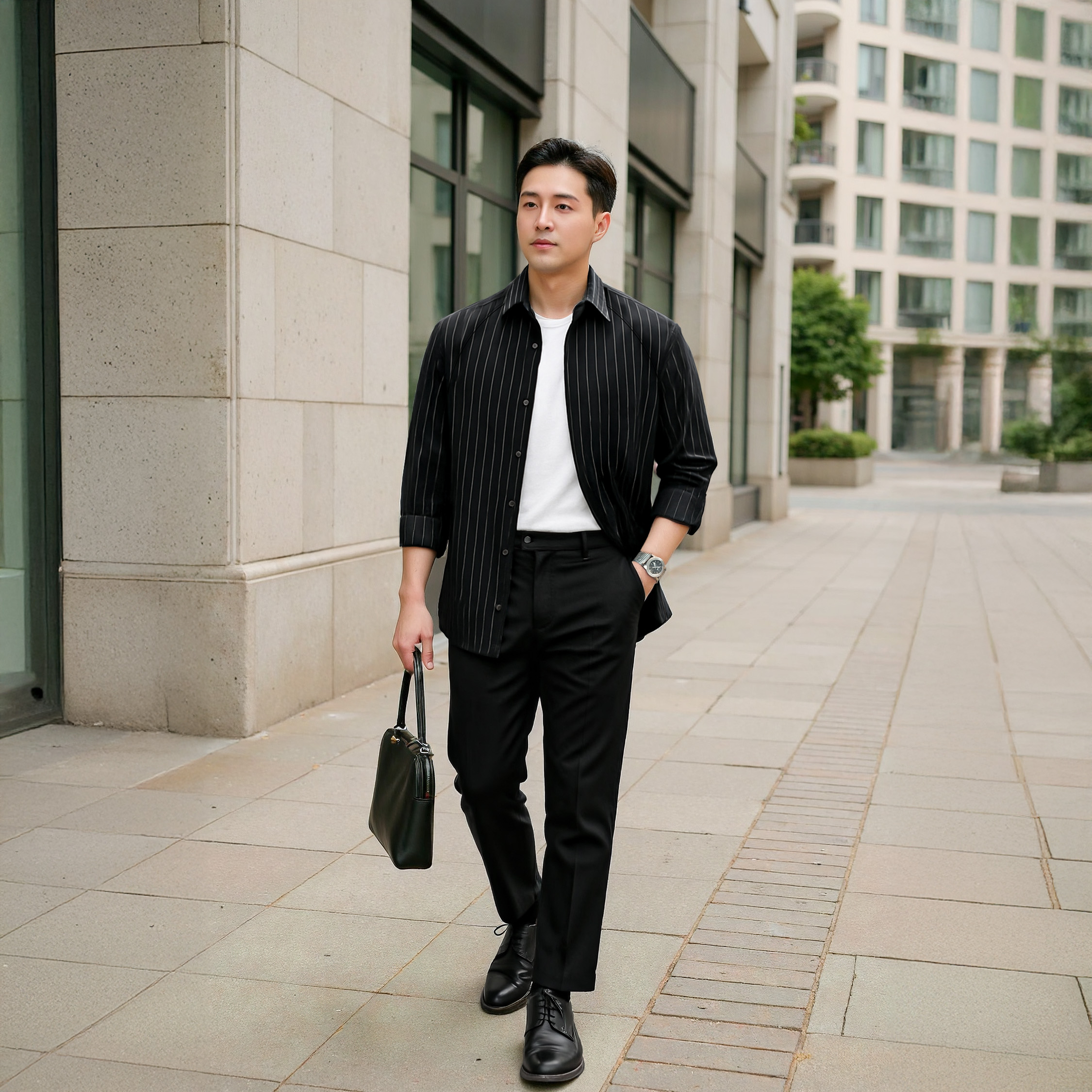Mô tả Áo sơ mi nam sọc SIXMEN dài tay, form tôn dáng, chất liệu cao cấp thấm hút mồ hôi, chống nhăn - 3