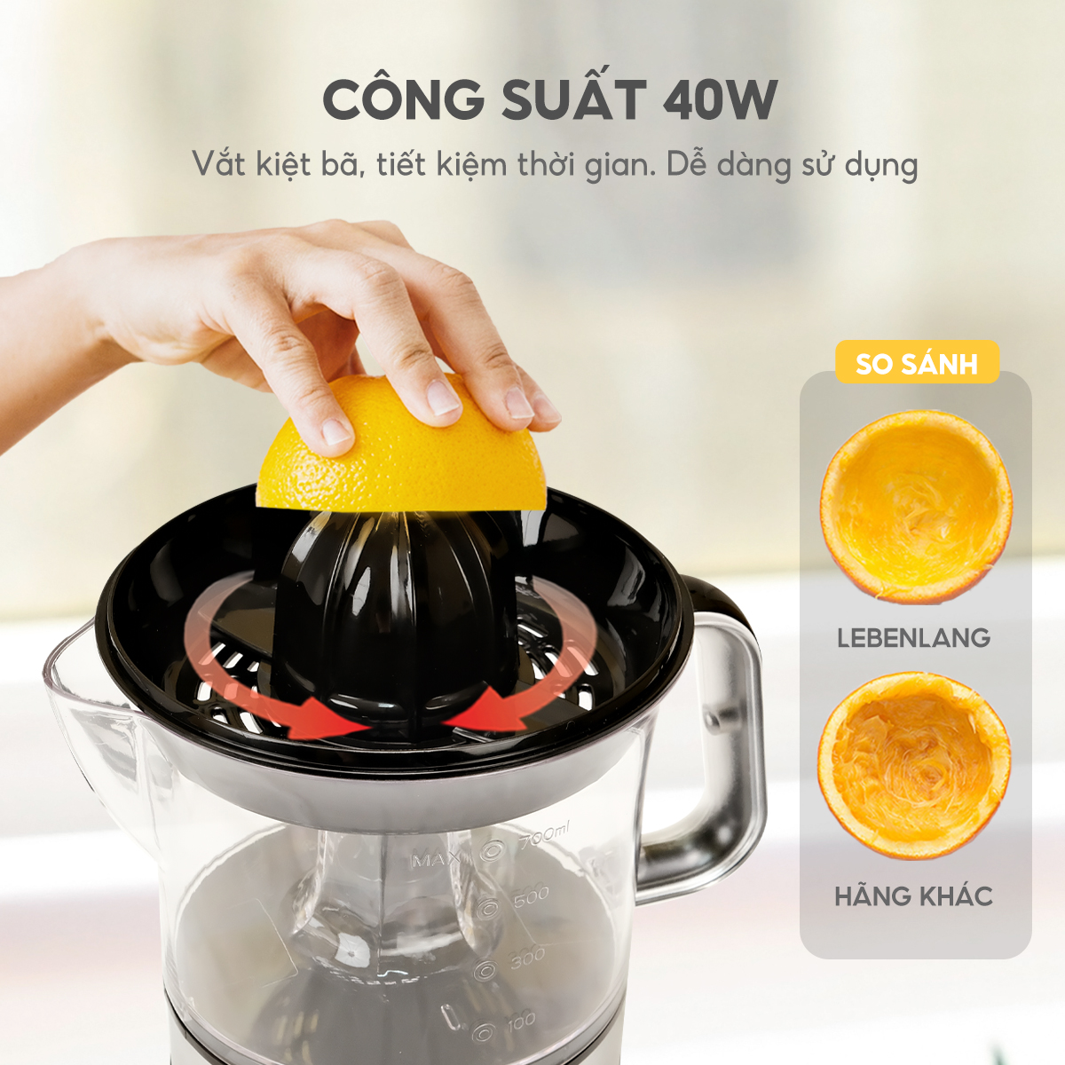Các bộ phận máy vắt cam Lebenlang LB389