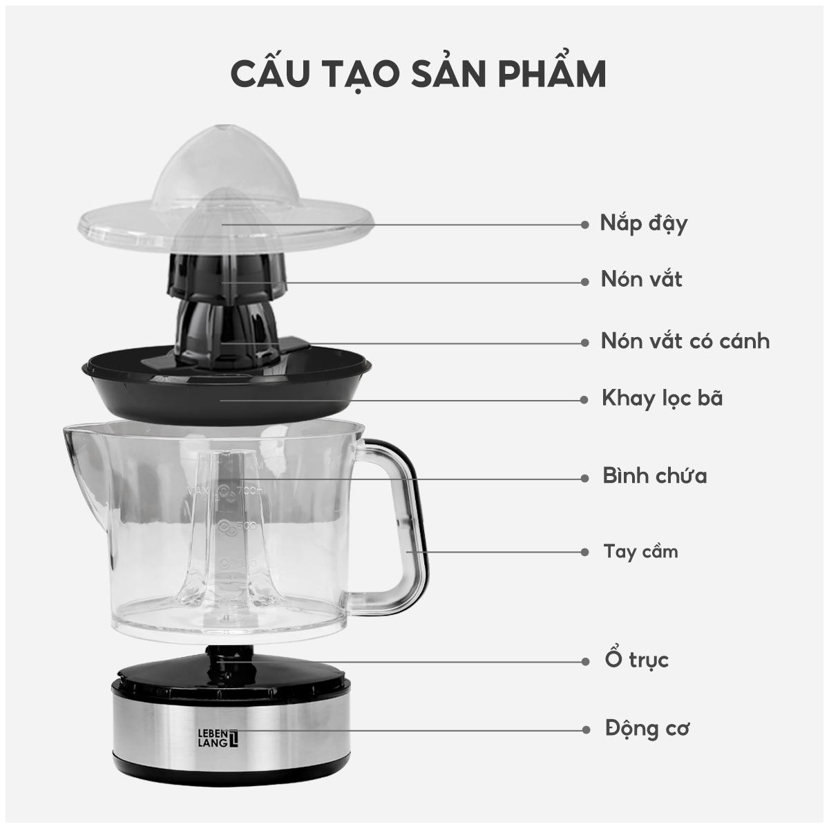 Vệ sinh máy vắt cam Lebenlang LB389