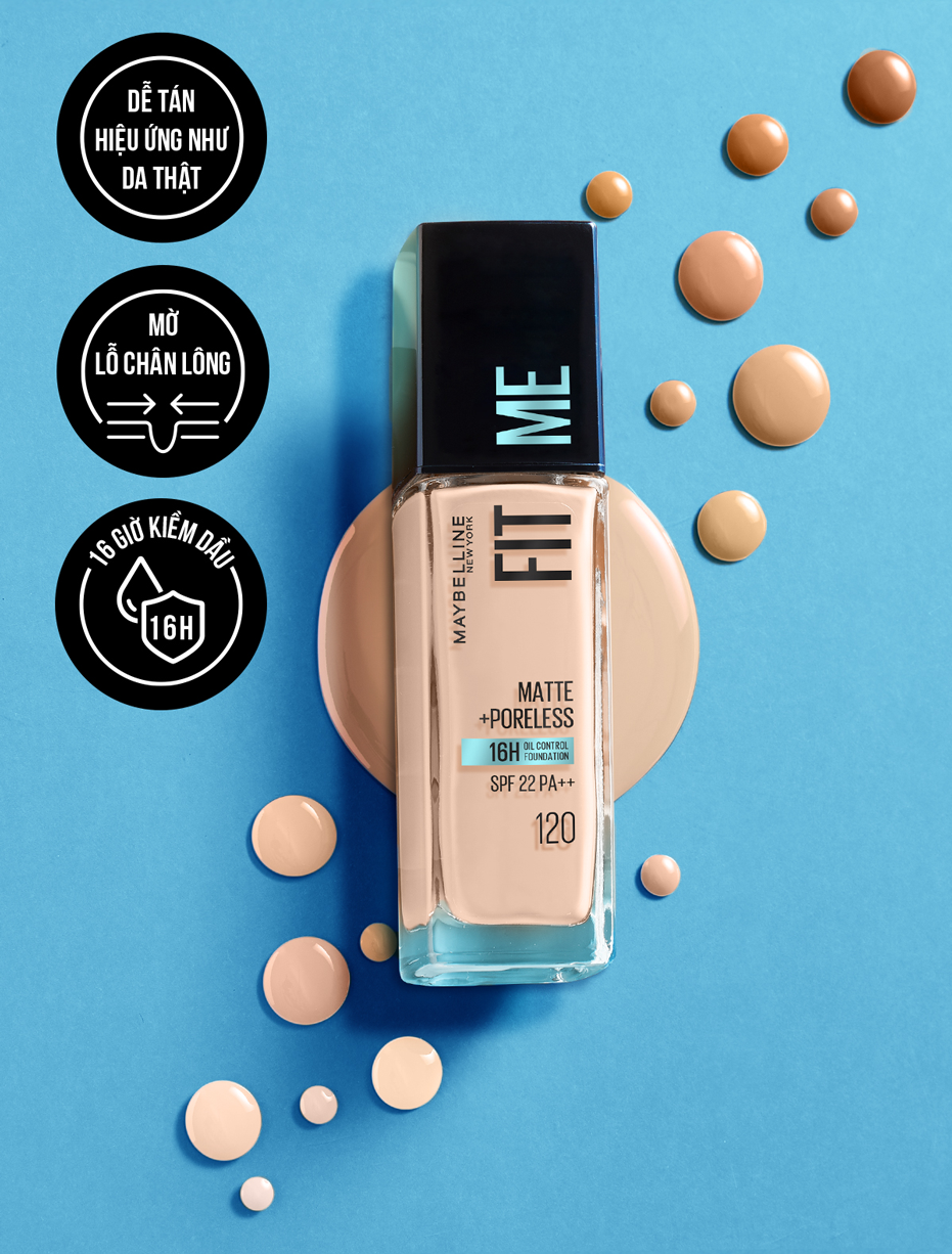 Mô tả Kem Nền Mịn Nhẹ Kiềm Dầu Fit Me Maybelline Matte Poreless Foundation 30ml - 3