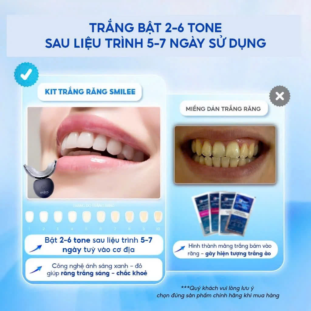 Mô tả Trắng răng Smilee Extra, trắng răng từ 2-6 tone sau một liệu trình. Hàng chính hãng - 3