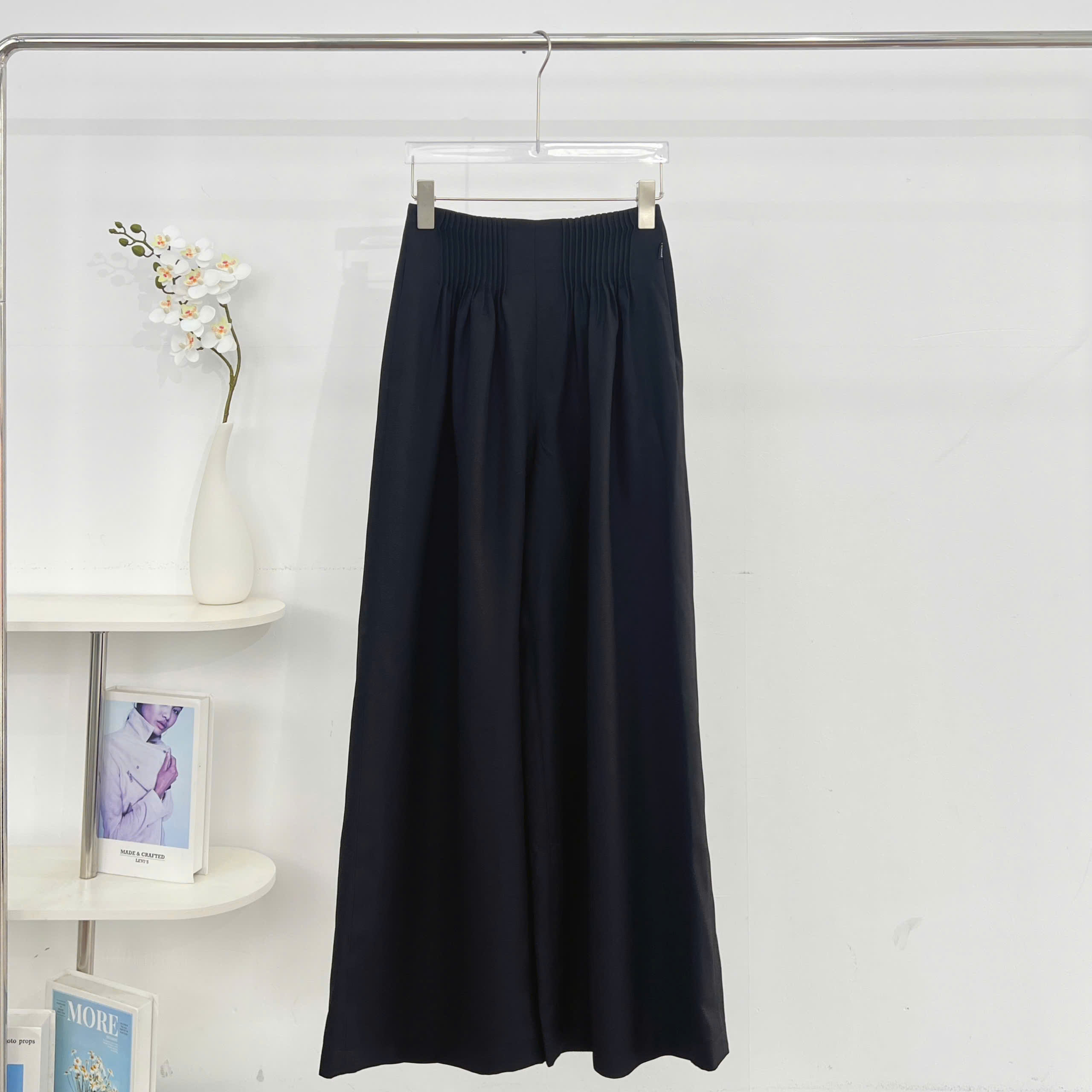 Mô tả Quần Ống Rộng 𝐂𝐂𝐇𝐀𝐓 Dáng Suông Cạp Ly Bấu Chất Liệu Tuytsi Cao Cấp 15QDS2023ST - 6