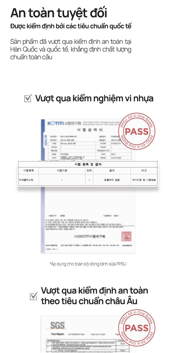 Mô tả Bình sữa PPSU Moyuum - Ogu xanh - 270ml - Kèm núm 2 - 6