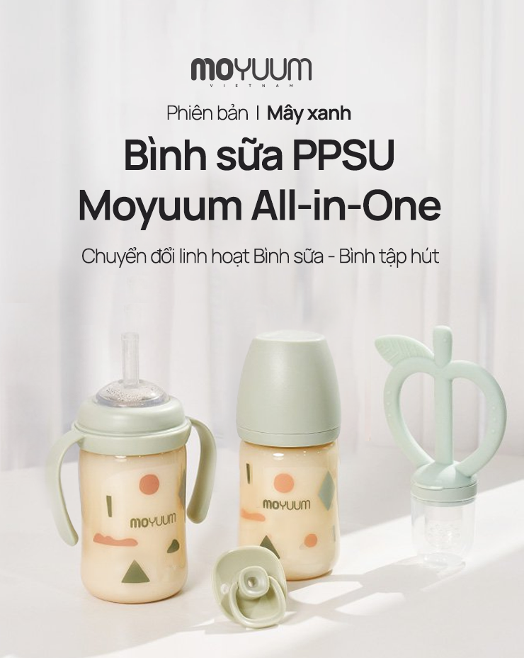Mô tả Bình sữa PPSU Moyuum - Mây xanh - 170ml - Kèm núm 1 - 1