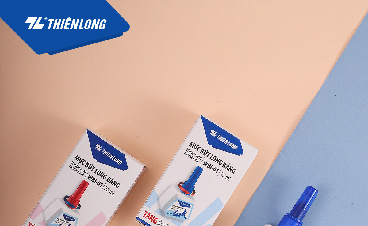Mô tả Mực bút lông bảng bôi được WBI-01 Thiên Long 3 màu, xanh/đỏ/đen, bơm tiện lợi, mực tươi, khô nhanh, tiêu chuẩn quốc tế - 1