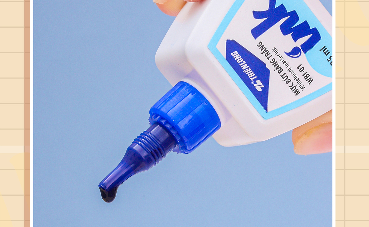 Mô tả Mực bút lông bảng bôi được WBI-01 Thiên Long 3 màu, xanh/đỏ/đen, bơm tiện lợi, mực tươi, khô nhanh, tiêu chuẩn quốc tế - 6