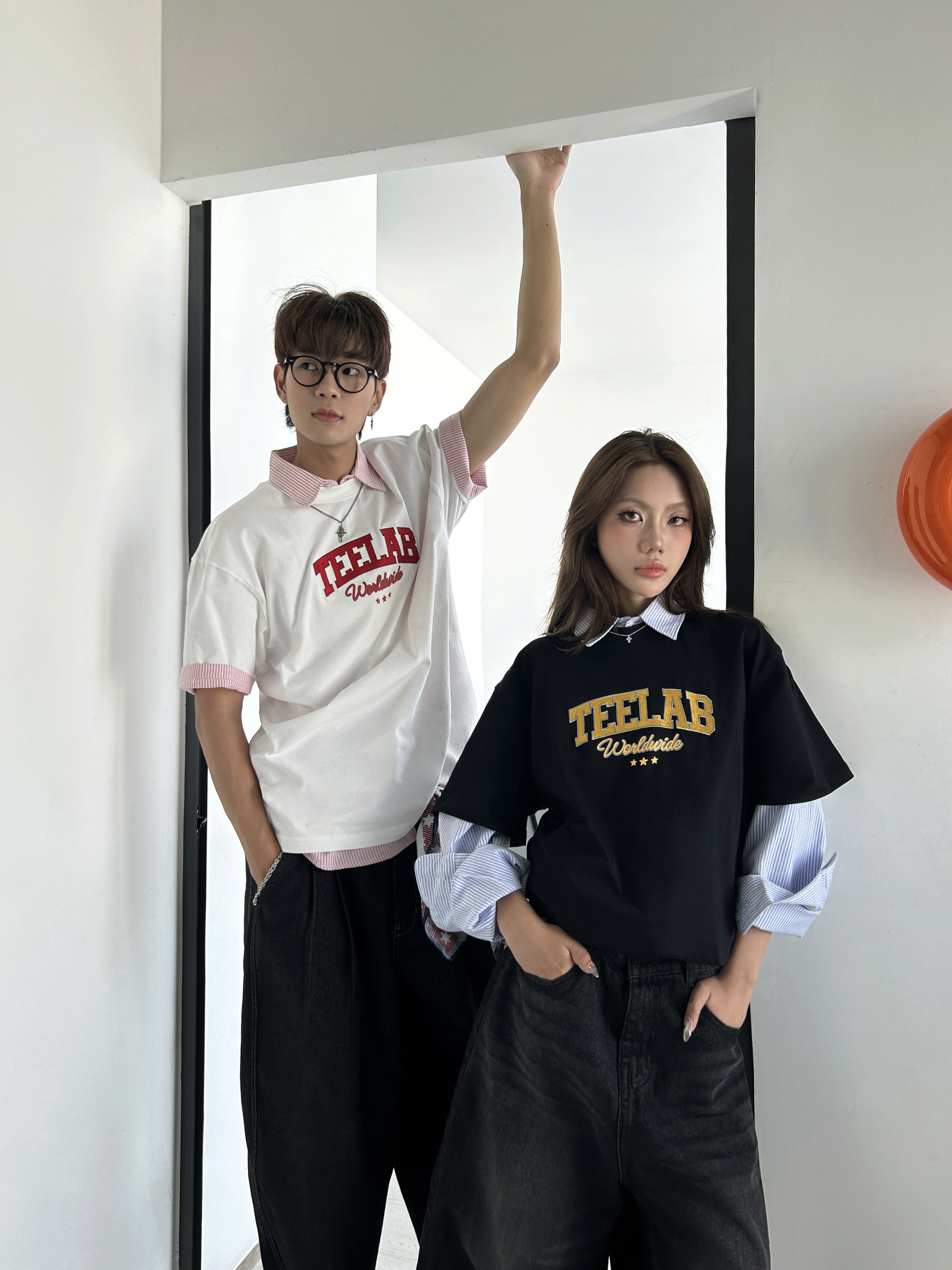 Mô tả Áo Thun Thêu Teelab Basic Logo Form Rộng 8 Màu Hot Trend Unisex Local Brand TS324 - 1