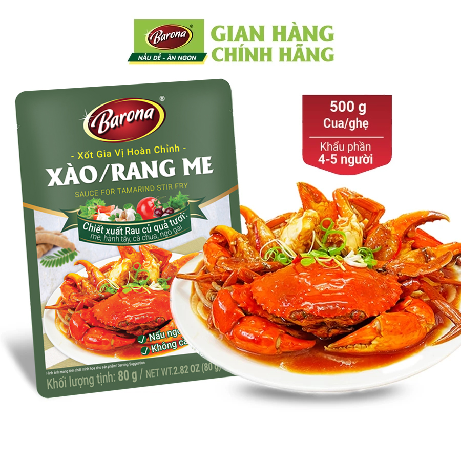 Mô tả Gia Vị Xào/ Rang Me Barona 80g ướp ngon chuẩn vị không cần nêm nếm - 3