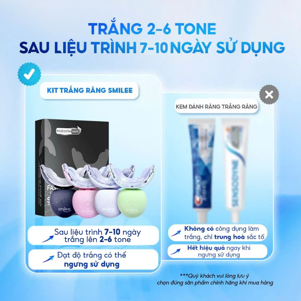 Mô tả Trắng răng Smilee Extra, trắng răng từ 2-6 tone sau một liệu trình. Hàng chính hãng - 4