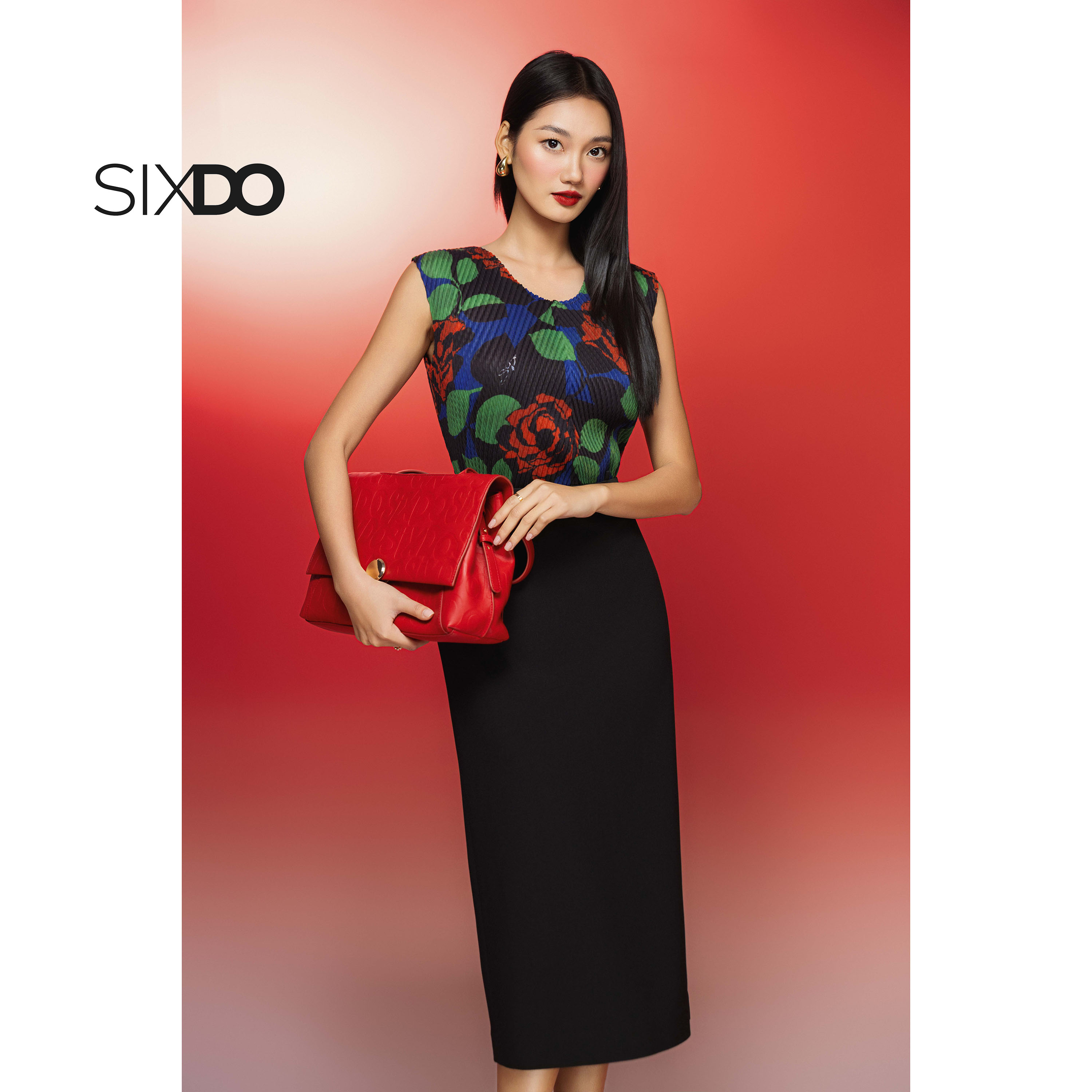Mô tả Chân váy đen bút chì SIXDO (Black Woven Pencil Skirt) - 3