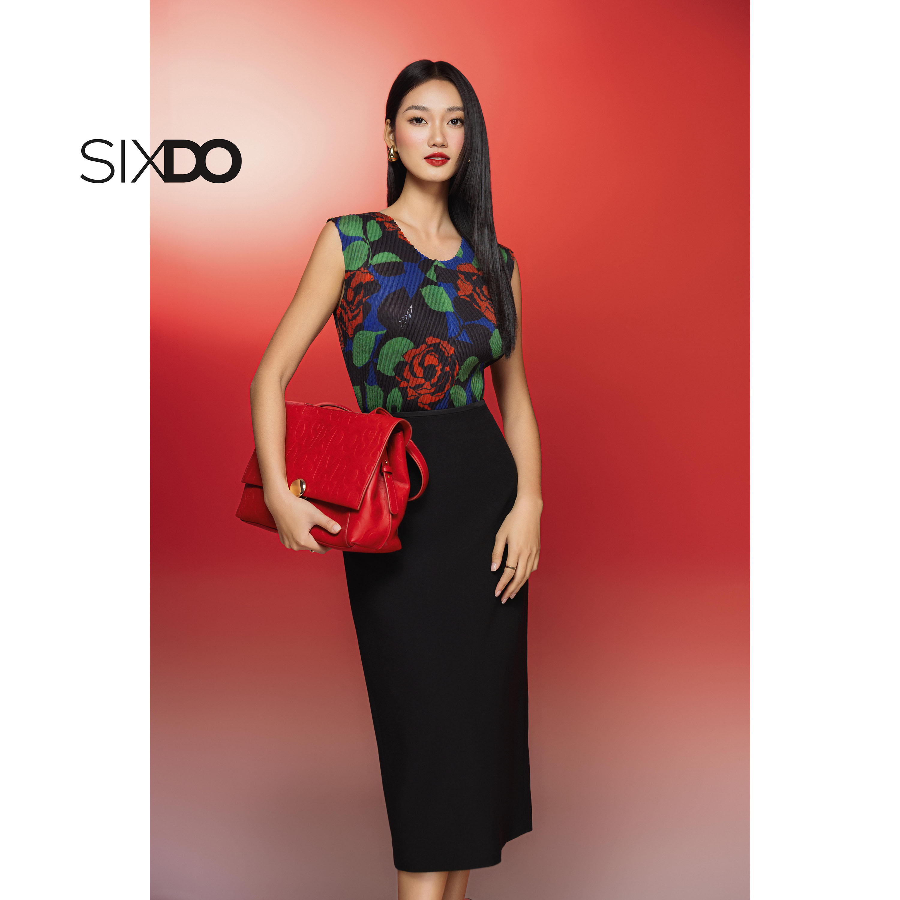 Mô tả Chân váy đen bút chì SIXDO (Black Woven Pencil Skirt) - 4