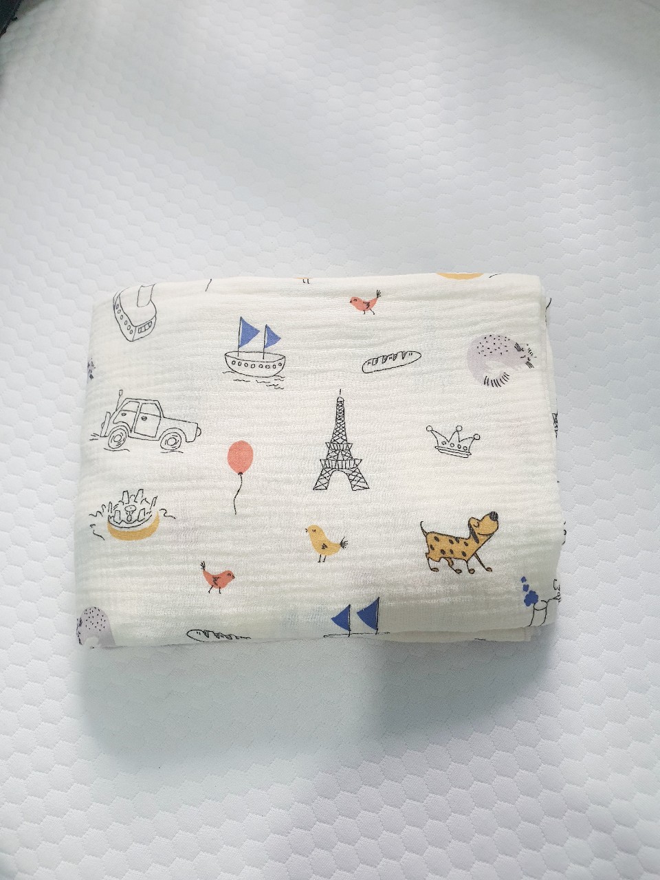Mô tả Set 5 khăn sữa trẻ em TILO vải muslin 100% cotton mềm mịn, thoáng mát và hút nước mạnh - 8