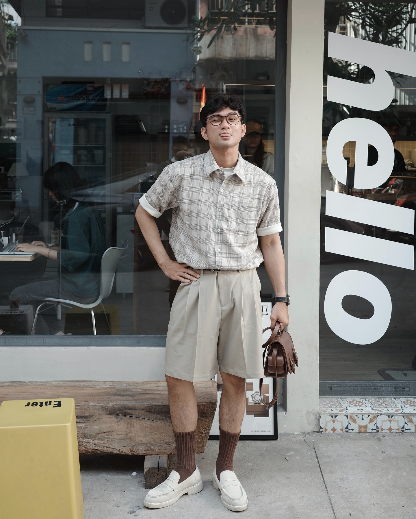 Mô tả Giày Lười Nam Nữ THEWOLF SEAN PENNY LOAFER - Đen / Đen Kem / Tan - 8