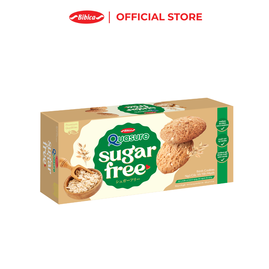 Mô tả Combo 2 Gói Bánh Ăn Kiêng Không Đường Quasure Sugar Free 128gr - 2