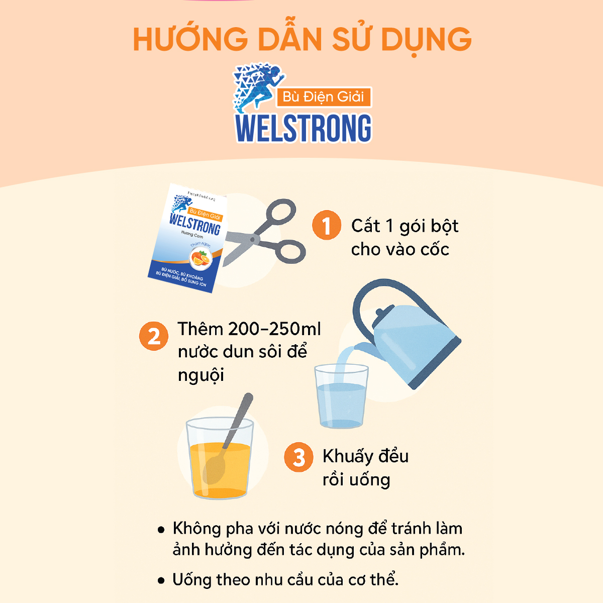 Mô tả Bù Điện Giải Welstrong Ích Nhân Giúp Bổ Sung Ion, Nước Và Khoáng Giảm Mệt Mỏi Hộp 5 Gói - 8