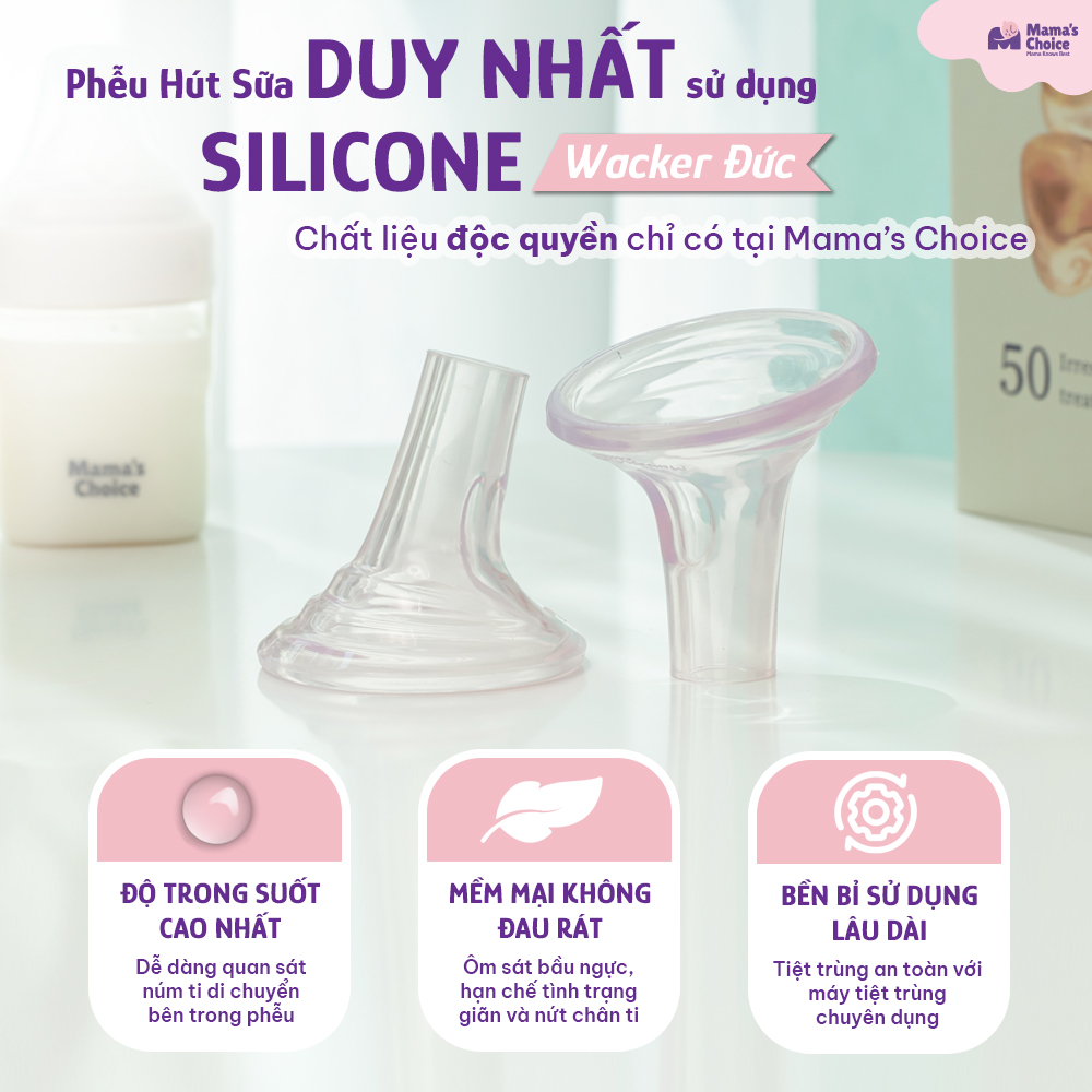 Mô tả Phễu Hút Sữa Silicone PumpFit, Hứng Sữa Êm Ái, Tương Thích Máy Medela Spectra Avent, Thương Hiệu Mama's Choice (1 Cái) - 4