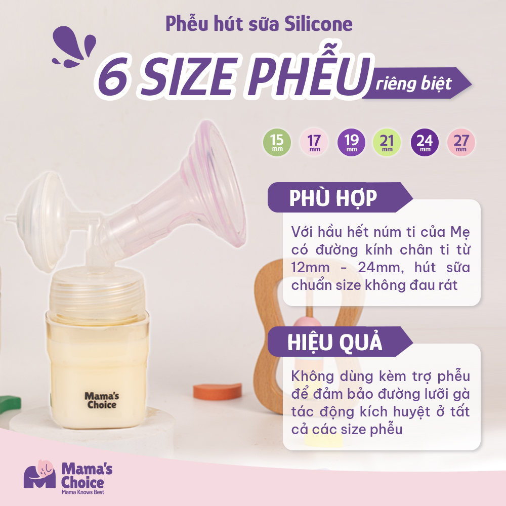 Mô tả Phễu Hút Sữa Silicone PumpFit, Hứng Sữa Êm Ái, Tương Thích Máy Medela Spectra Avent, Thương Hiệu Mama's Choice (1 Cái) - 8