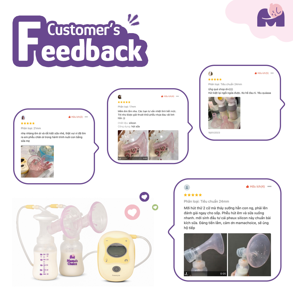 Mô tả Phễu Hút Sữa Silicone PumpFit, Hứng Sữa Êm Ái, Tương Thích Máy Medela Spectra Avent, Thương Hiệu Mama's Choice (1 Cái) - 12