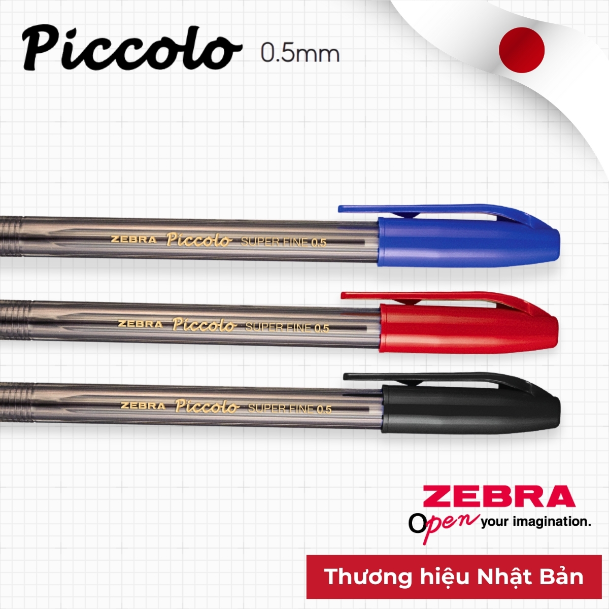 Mô tả Bút Bi Zebra Piccolo Ngòi 0.5mm - Mực Xanh/Đen/Đỏ - Thương Hiệu Nhật Bản [Chính Hãng] - 1 cây - 2