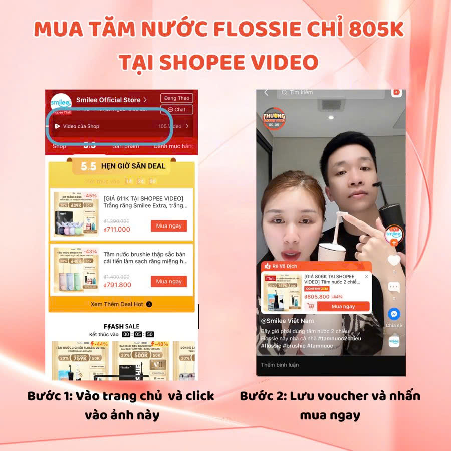 Tăm nước Flossie cầm tay