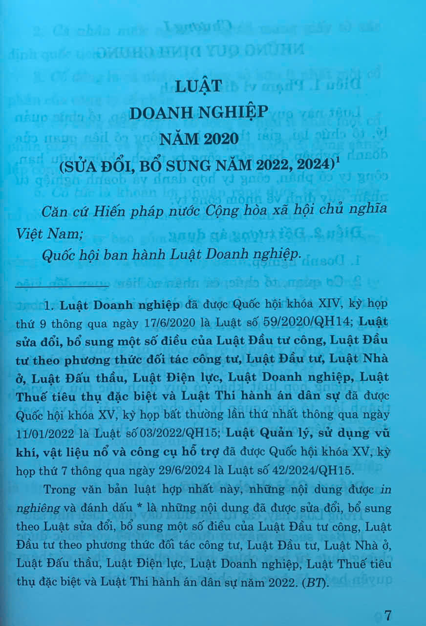 Mô tả Sách -Luật Doanh nghiệp (sửa đổi, bổ sung năm 2022, 2024) - 1