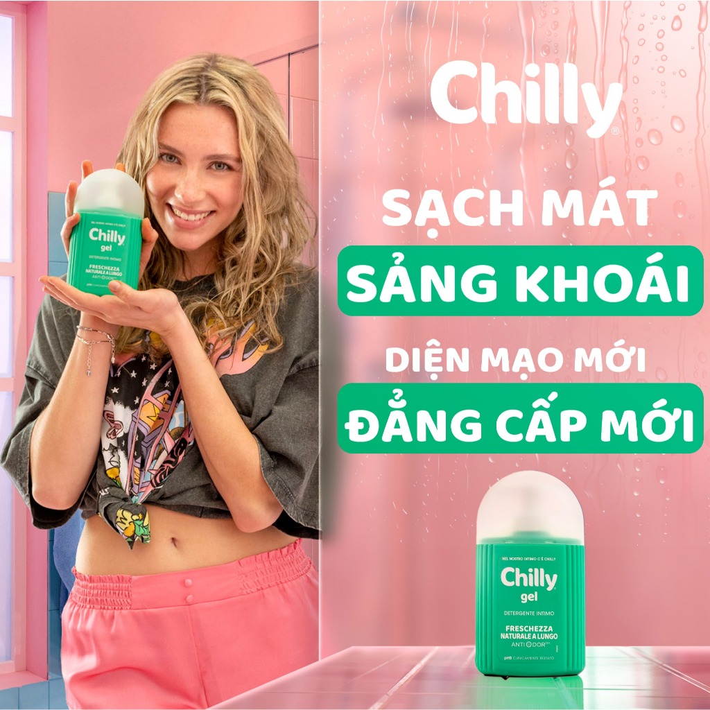 Mô tả Dung dịch vệ sinh phụ nữ Chilly làm sạch diu nhẹ, chiết xuất bạc hà ngừa vi khuẩn, ngăn mùi hiệu quả 200ml - 4