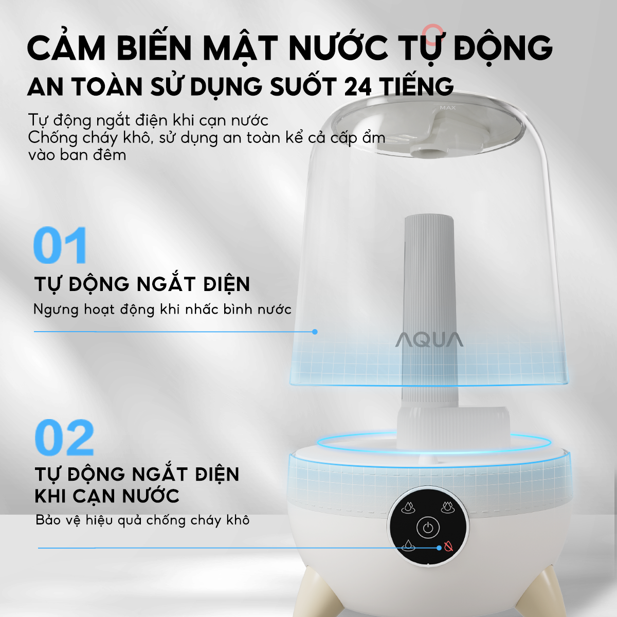 Mô tả Máy phun sương tạo ẩm AQUA HUS101R 3.5L có khay khuếch tán tinh dầu, phun sương cấp ẩm - 5