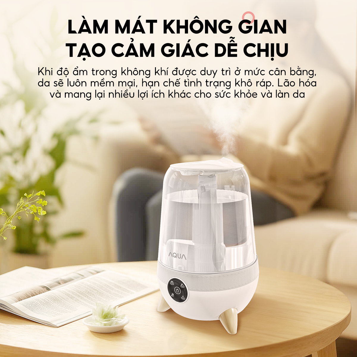 Mô tả Máy phun sương tạo ẩm AQUA HUS101R 3.5L có khay khuếch tán tinh dầu, phun sương cấp ẩm - 6