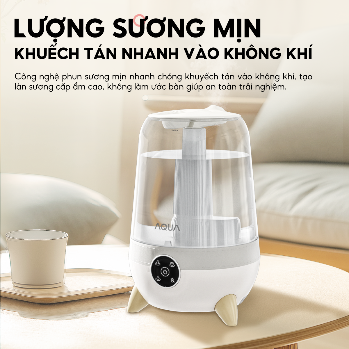 Mô tả Máy phun sương tạo ẩm AQUA HUS101R 3.5L có khay khuếch tán tinh dầu, phun sương cấp ẩm - 9