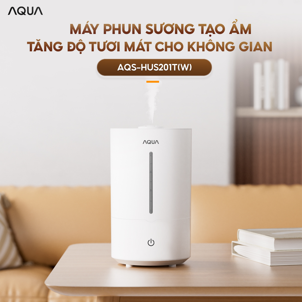 Mô tả Máy phun sương tạo ẩm AQUA HUS201T 4L, phun sương cấp ẩm, điều khiển cảm ứng đơn giản - 1