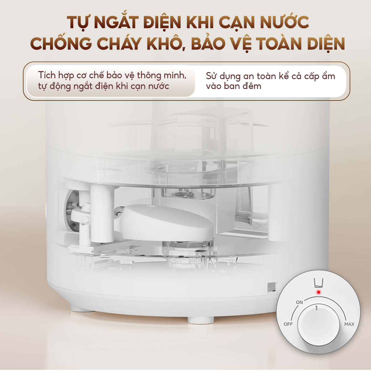 Mô tả Máy phun sương tạo ẩm AQUA HUS201T 4L, phun sương cấp ẩm, điều khiển cảm ứng đơn giản - 7