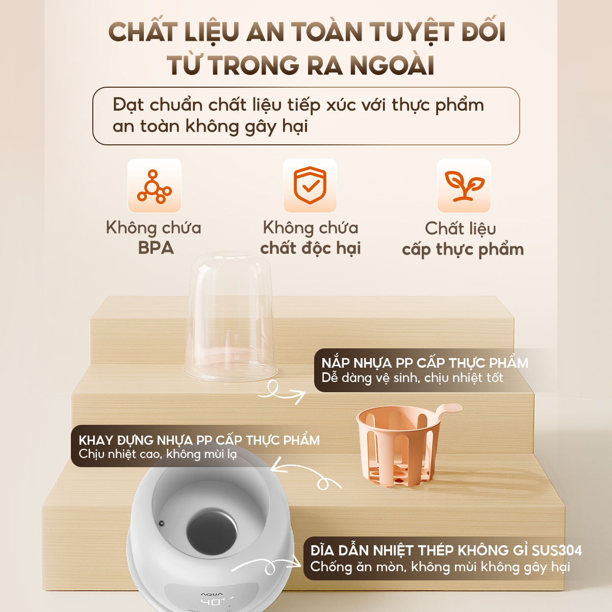 Mô tả Máy hâm sữa AQUA WS21T hâm đồ ăn dặm, tiệt trùng an toàn, kiểm soát chính xác nhiệt độ - 12