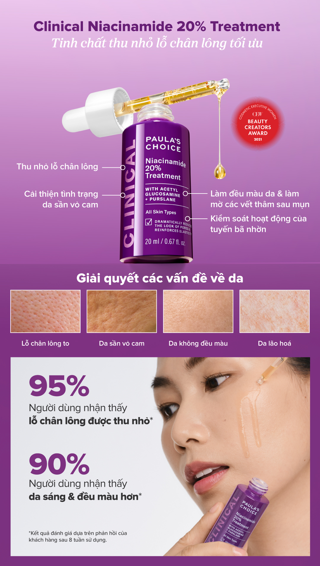 Mô tả Tinh chất se khít lỗ chân lông và làm mờ thâm mụn Paula's Choice Niacinamide 20% Treatment 20ml 8030 - 1