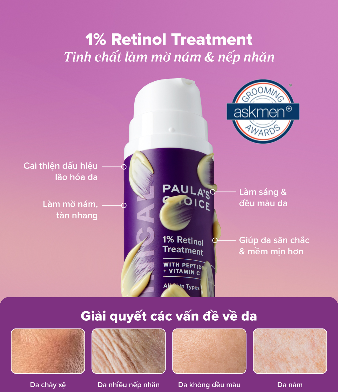 Mô tả Tinh chất làm mờ nám và nếp nhăn Paula’s Choice Clinical 1% Retinol Treatment 30 ml 8010 - 1