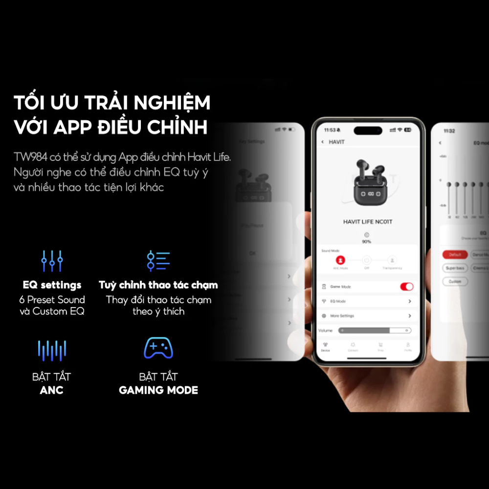 Mô tả Tai Nghe TWS HAVIT LIFE NC01T | Nghe nhạc 6.5h - Khử tiếng ồn ENC - Bluetooth 5.4 | Bảo hành 12 tháng - 5