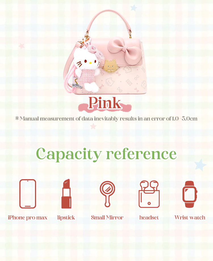 BORRY ROSA COW & KITTY Túi xách đeo chéo màu hồng túi giỏ màu hồng có ...