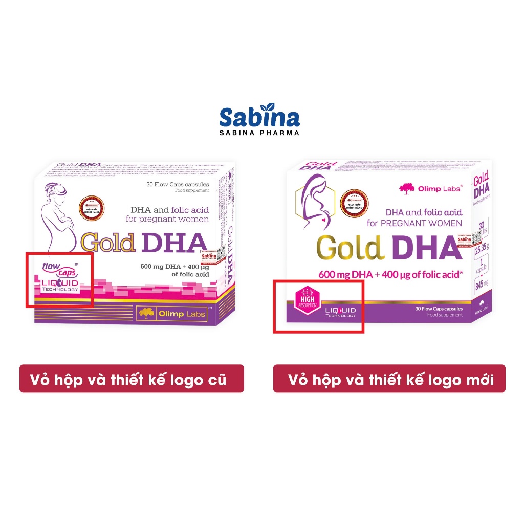 Mô tả Gold DHA  cho bà bầu và sau sinh- Thực phẩm bảo vệ sức khỏe Cho Bà Bầu 845mg  Olimp Labs - 1