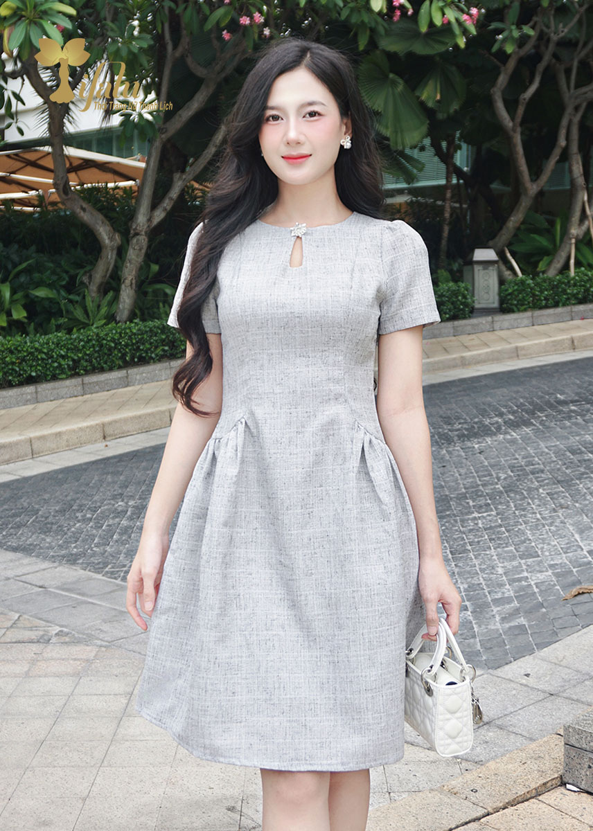Mô tả TIFALU - Váy nữ, Đầm suông A bigsize dự tiệc sang chảnh - ZOL422GRY - 2