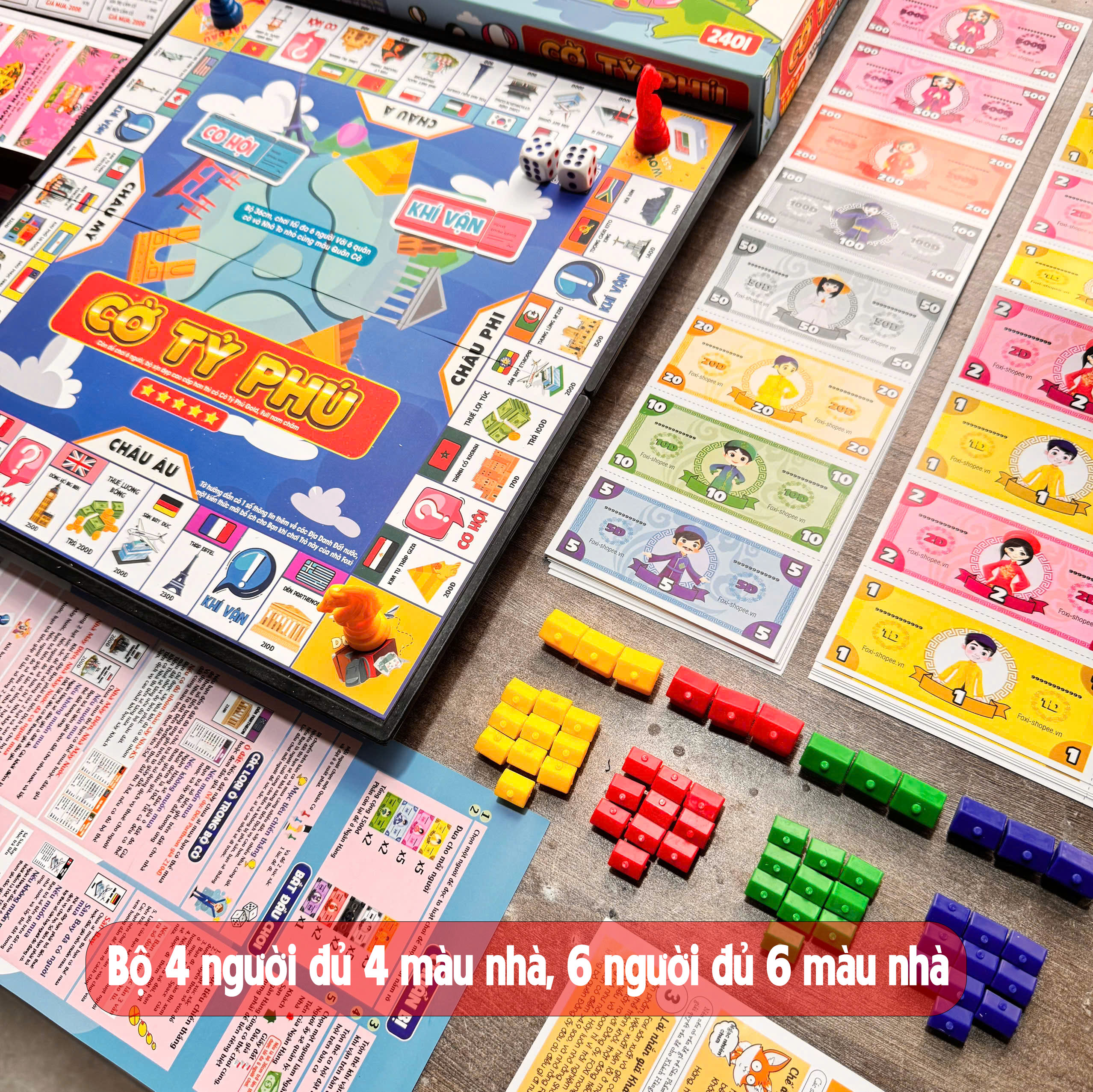 Cờ Tỷ Phú-Tỉ Phú thế giới foxi-monopoly-Size 31-36c…