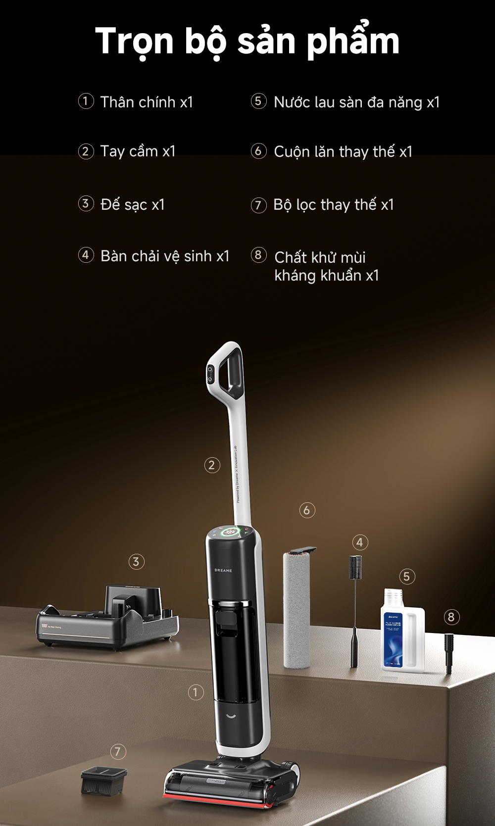 Mô tả Máy hút bụi lau sàn khô & ướt H15 Pro Heat - Bản Quốc Tế - Bảo Hành 24 Tháng - 10