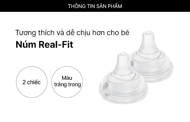 Mô tả Thế hệ 3 - Núm bình silicon Moyuum - Size 1/2/3/4 - 2 chiếc/hộp - 4